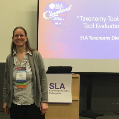 Heather Hedden presenting at the 2019 SLA conference