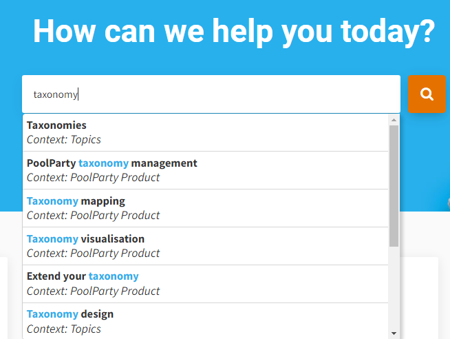 https://help.poolparty.biz documentation search on taxonomy concepts