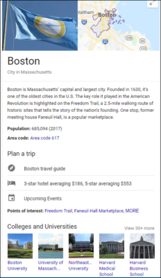 Google Knowledge Graph example