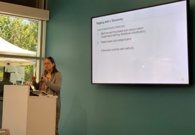Heather Hedden leading a corporate onsite taxonomy workshop